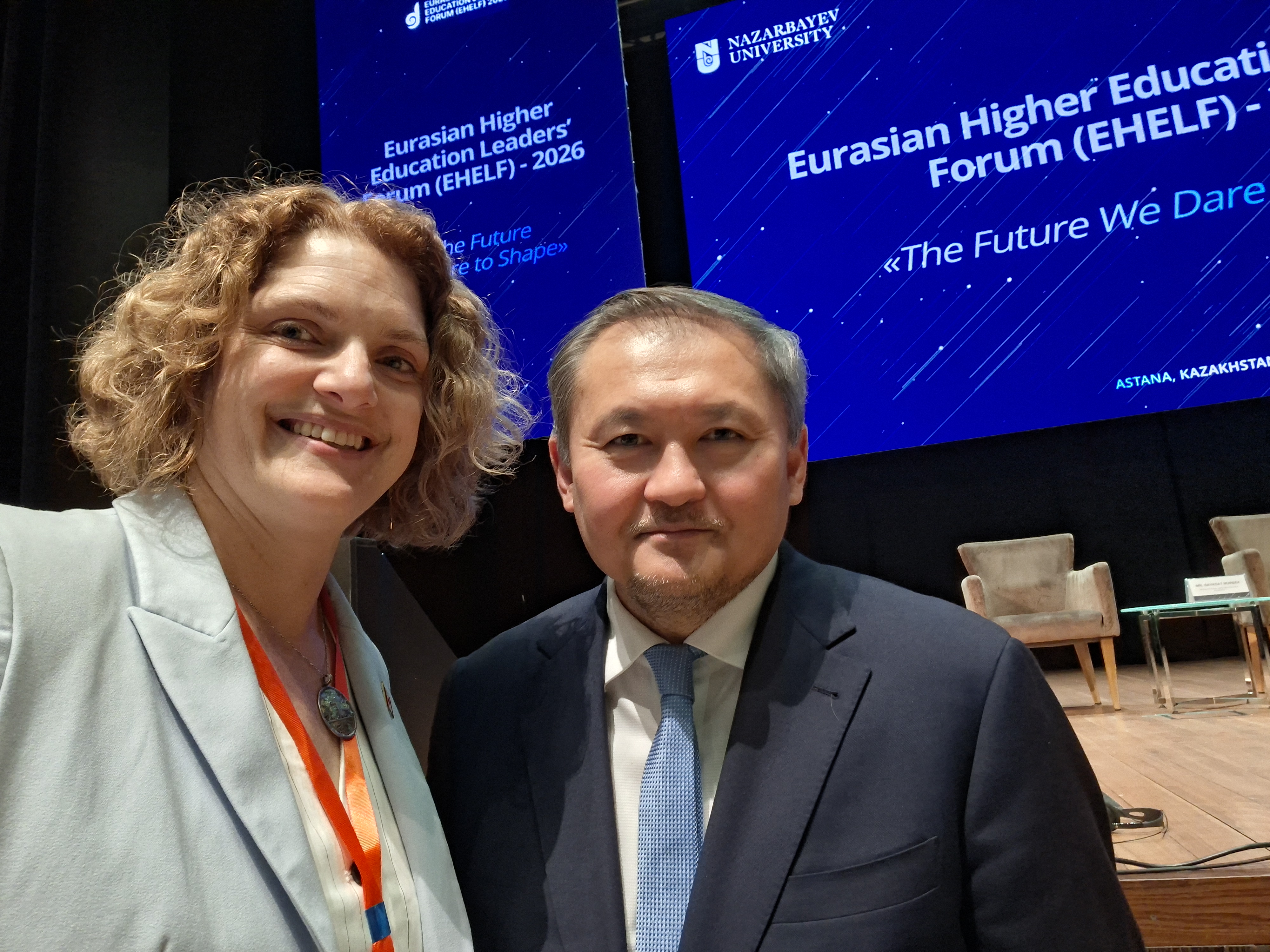Emma with Minister Nurbek